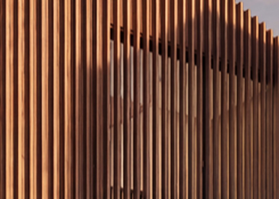 Vertical cedar wood screen, Casa Shutters