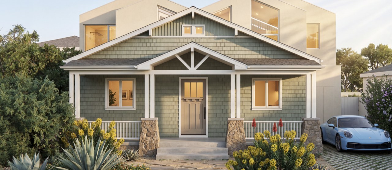 Casa Craftsman, front elevation